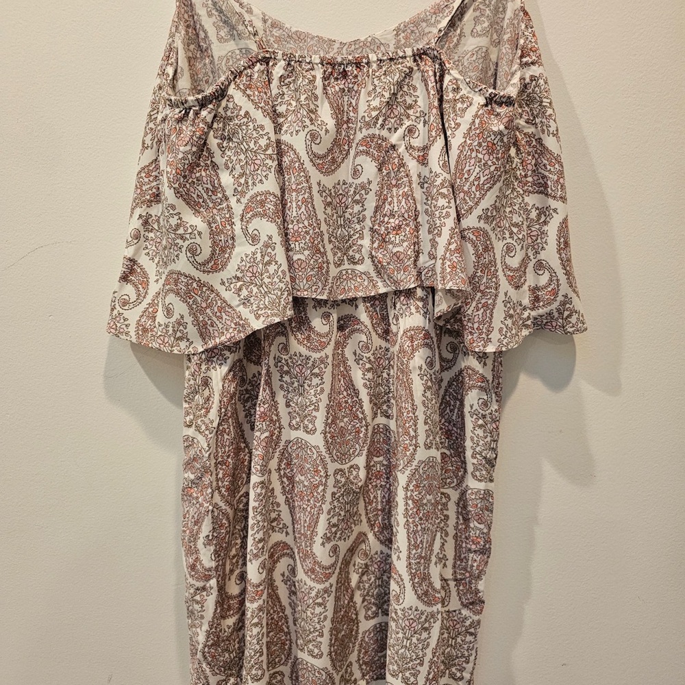 Elegant Paisley Off-Shoulder Dress